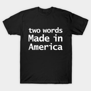 Two Words Made In America Joe Biden Memes T-Shirt